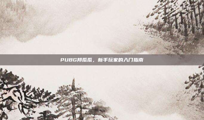 PUBG邦瓜瓜,新手玩家的入门指南