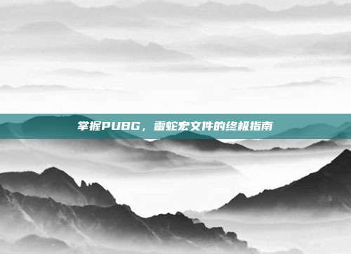 掌握PUBG,雷蛇宏文件的终极指南