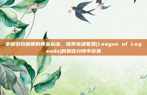 掌握游戏画质的黄金标准，探索英雄联盟(League of Legends)的最佳分辨率设置