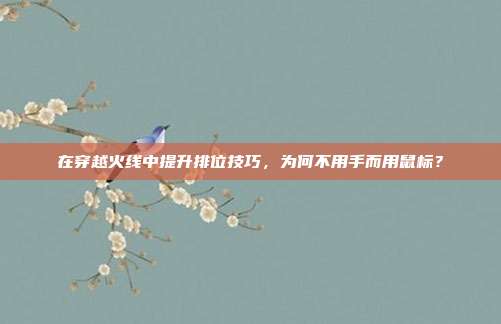 在穿越火线中提升排位技巧,为何不用手而用鼠标?