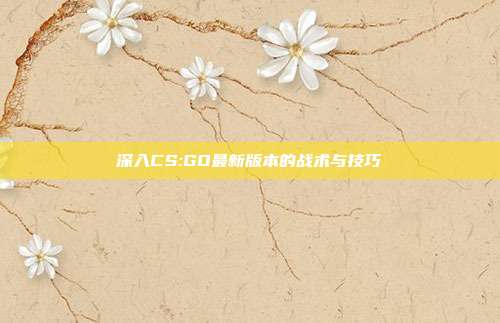 深入CS:GO最新版本的战术与技巧