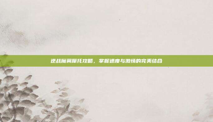 逆战魔翼摩托攻略，掌握速度与激情的完美结合