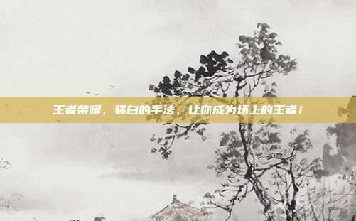 王者荣耀,骚白的手法,让你成为场上的王者!