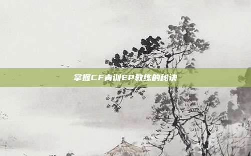掌握CF青训EP教练的秘诀