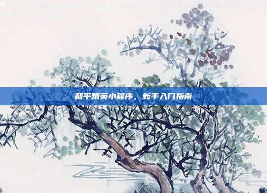 和平精英小程序,新手入门指南