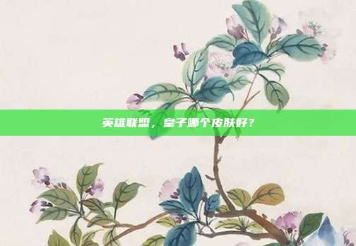 英雄联盟,皇子哪个皮肤好?