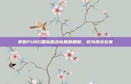 掌握PUBG国际服战队服的精髓,成为顶尖玩家