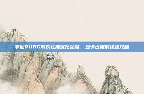 掌握PUBG游戏性能优化秘籍,显卡占用的终极攻略