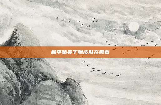 和平精英子弹皮肤在哪看