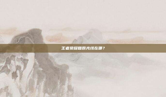 王者荣耀复原光线在哪？