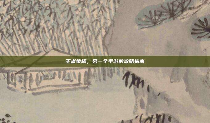 王者荣耀，另一个手游的攻略指南