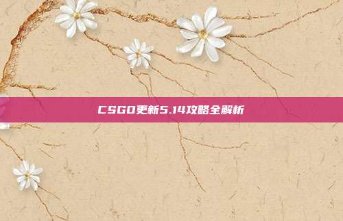CSGO更新5.14攻略全解析