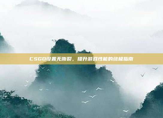 CSGO设置无撕裂,提升游戏性能的终极指南