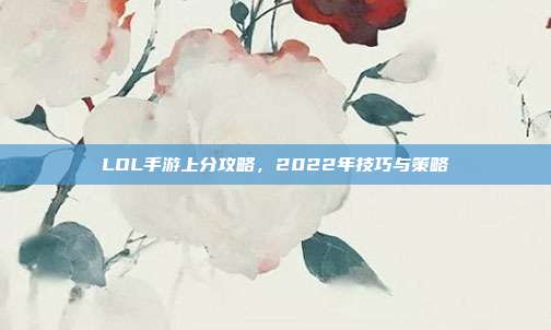 LOL手游上分攻略,2022年技巧与策略