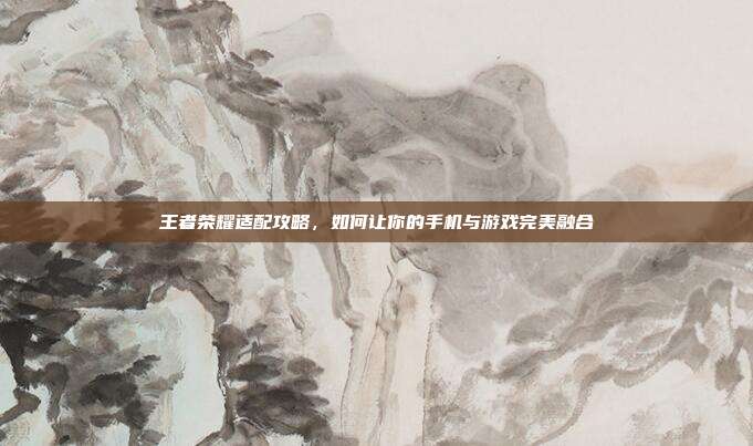 王者荣耀适配攻略，如何让你的手机与游戏完美融合