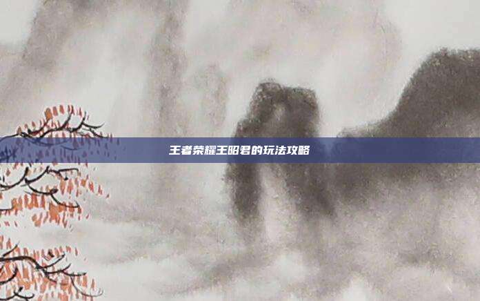 王者荣耀王昭君的玩法攻略