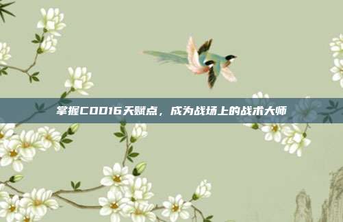 掌握COD16天赋点,成为战场上的战术大师