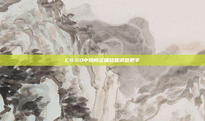 CS:GO中如何正确放置武器把手