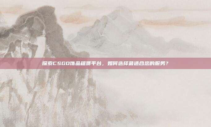 探索CSGO饰品租赁平台,如何选择最适合您的服务?