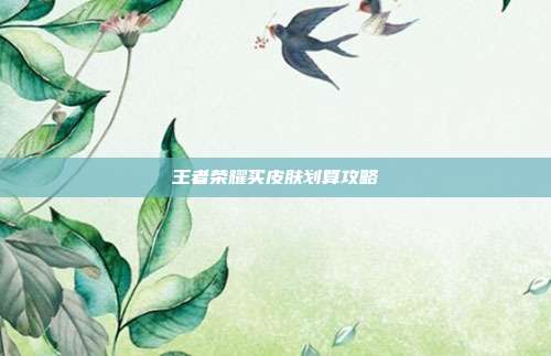 王者荣耀买皮肤划算攻略