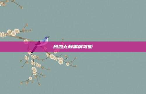 热血无赖黑屏攻略