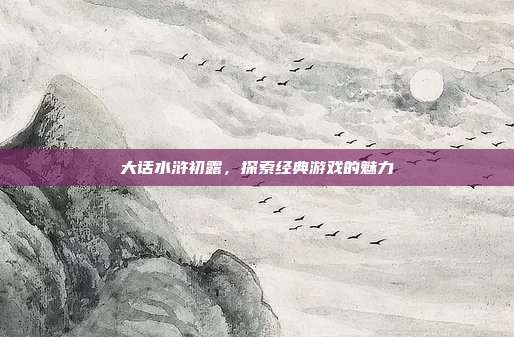大话水浒初露,探索经典游戏的魅力