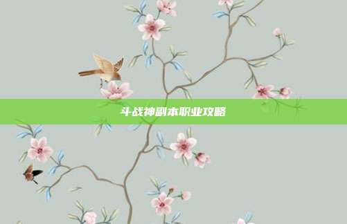 斗战神副本职业攻略