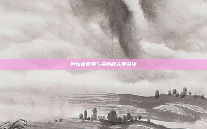 微软高管将与英财政大臣会谈