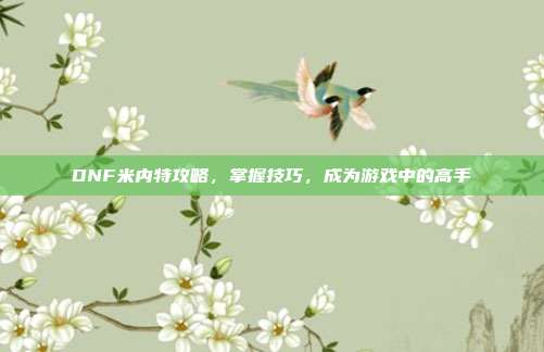 DNF米内特攻略,掌握技巧,成为游戏中的高手