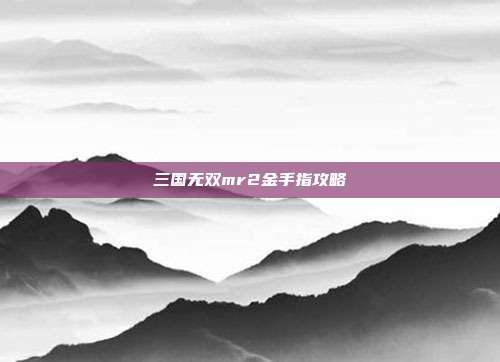 三国无双mr2金手指攻略