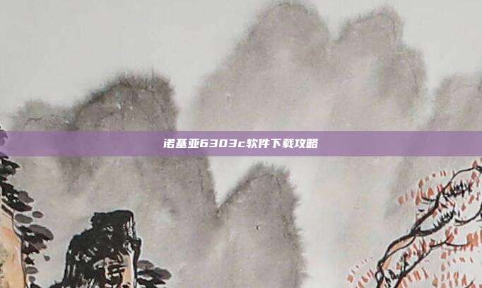 诺基亚6303c软件下载攻略