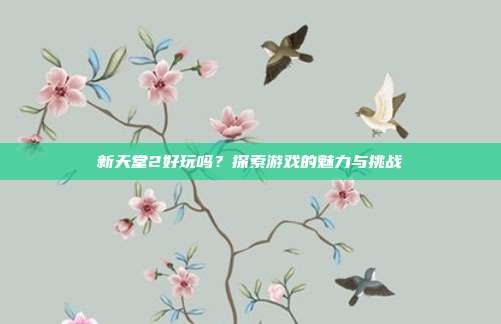 新天堂2好玩吗?探索游戏的魅力与挑战