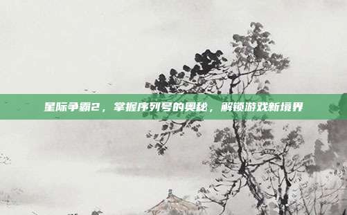 星际争霸2,掌握序列号的奥秘,解锁游戏新境界