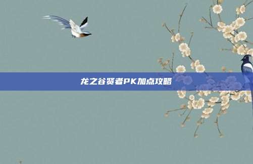 龙之谷贤者PK加点攻略