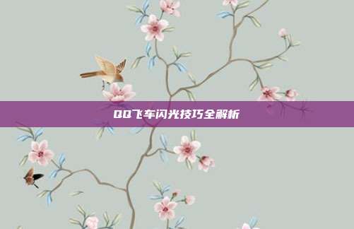 QQ飞车闪光技巧全解析
