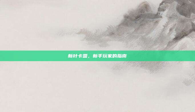 新叶卡盟，新手玩家的指南