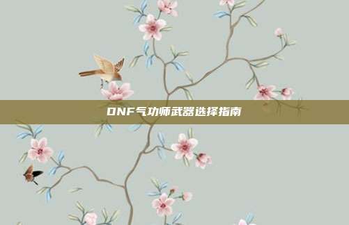 DNF气功师武器选择指南