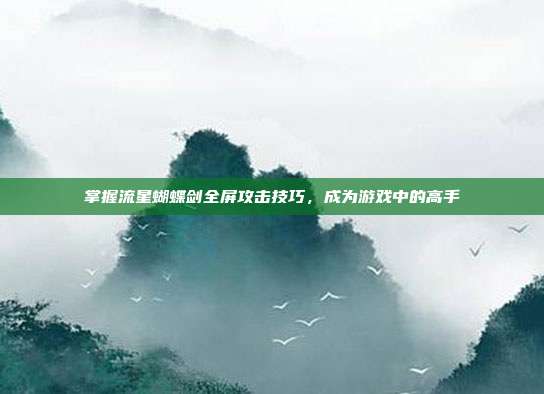 掌握流星蝴蝶剑全屏攻击技巧,成为游戏中的高手