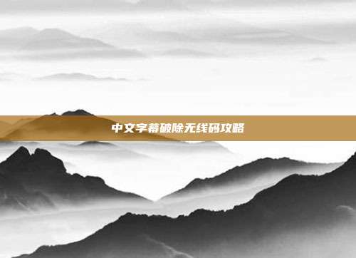中文字幕破除无线码攻略