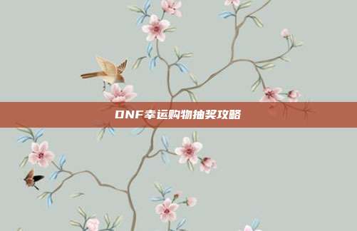 DNF幸运购物抽奖攻略