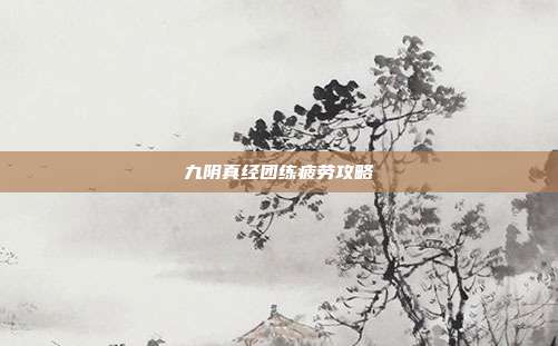 九阴真经团练疲劳攻略