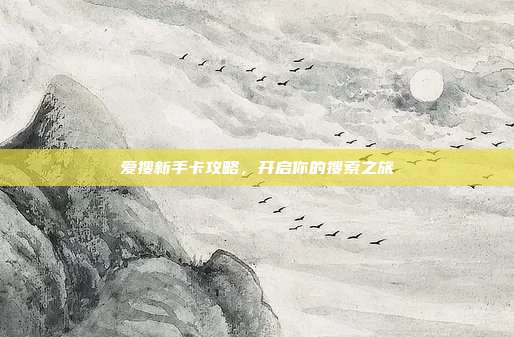 爱搜新手卡攻略,开启你的搜索之旅