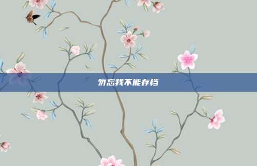 勿忘我不能存档