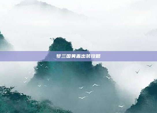 梦三国黄盖出装攻略