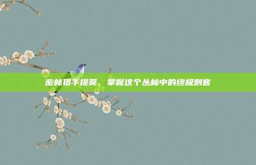 密林猎手提莫，掌握这个丛林中的终极刺客