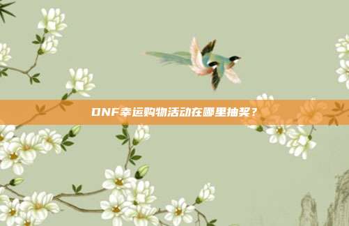 DNF幸运购物活动在哪里抽奖？