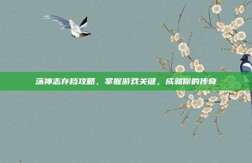 荡神志存档攻略，掌握游戏关键，成就你的传奇
