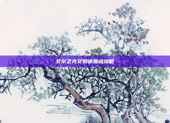 艾尔之光艾索德加点攻略