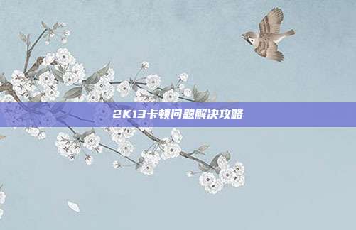 2K13卡顿问题解决攻略