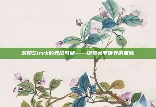 解锁51rrk的无限可能——探索数字世界的宝藏